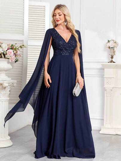 CEILIM Vestido maxi de lujo con flores, cuentas y lentejuelas, con mangas extra largas y cintura con lazo, elegante vestido de fiesta formal adecuado para invitados de boda, ceremonia de graduación y otras ocasiones formales de primavera