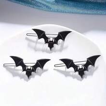 1pc Halloween Punk Style Bat Design Hairclip, Bangs Clip, Hair Accessory