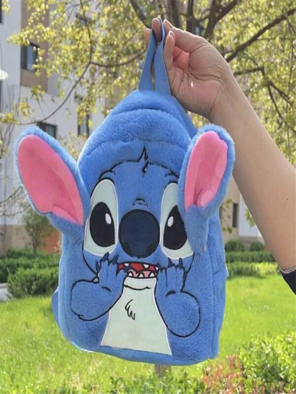 Disney Disney Stitch Backpack, Cute Travel Storage Bag, Cartoon Polyester Handbag, School Soft Cloth Single-Shoulder Bag,School Supplies,Back To School