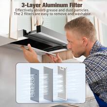 Dunstabzugshaube 60 cm, 620 m³/h, integrierte Dunstabzugshaube, Edelstahloberfläche, LED-Beleuchtung, Kippschalter, leiser Motor