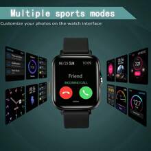 Eytlptoc Multifunctional Smart Watch: (Answer/Dial Calls), Step Counter, Calorie, Multiple Sport Modes, Remote Camera Control, Music Playback Control, Alarm, For Women & Men, 1.85" Full Touch Screen, Wireless Connection To Smartphones, Fashionable Wearable & Lightweight Watch