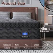 Duchessz 14 Inch Twin Full Queen King Size Bed Hybrid Pocket Spring Mattress Gel Memory Foam,Medium Firm, Cool Sleep, Pressure Relief, Mattress In A Box - 14 inch - Xem 2
