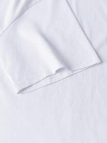 T-shirt da uomo in cotone a coste, stampa di orso in stile street, abbigliamento sportivo da uomo in stile college per la primavera e l'estate, top a maniche corte da uomo bianchi, morbidi e traspiranti.