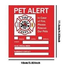 Waterproof UV-Resistant Pet Emergency Rescue Sticker, High Visibility, Easy To Apply, Suitable For Fire And Emergency Situations To Protect Our Cats And Dogs. Firefighters Will Use Warning Stickers To Rescue Our Loved Ones From Windows, Doors Or Houses. Essential Pet Supplies, Pet Safety Warning Sticker, Waterproof Fire Rescue Warning Sticker, Valentine's Day Pet Supplies, Ramadan - Multicolor - View 21
