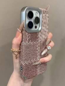 Retro Patchwork Gewaschen Denim Matt Rückseite Handyhülle Kompatibel mit iPhone16 15 14 13 12 Pro Max 11 Hochwertige Linse Schützende Stoßfänger Abdeckung