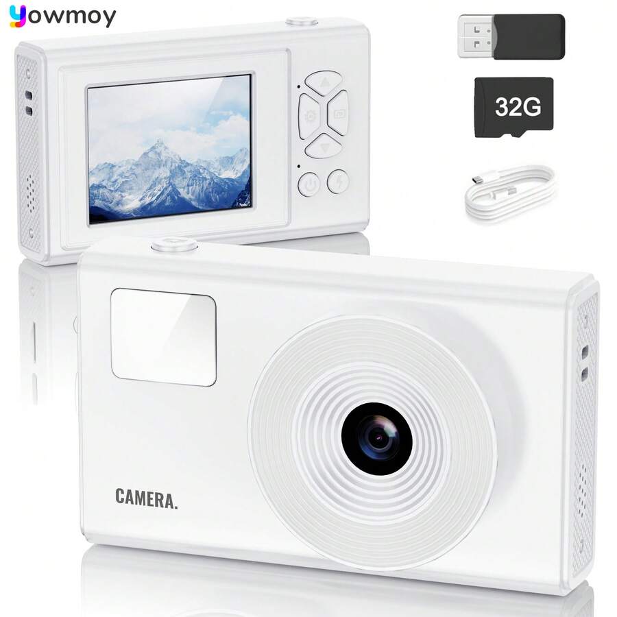 Ultra HD Action Camera With 32GB Memory Card - Portable, Automatic Focus, Easy To Use For Photos And Videos, Rechargeable Lithium Battery, USB Charging, Ideal Holiday Gift, Memory Card Slot Included, Easy To Use Camera|Compact Camera Design|Lcd Display, Action Camera - 粉色 - 查看 1