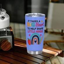 Teacher Tumbler - It Takes A Big Heart To Shape Little Minds, Inspirational Teacher Mugs, Teachers Appreciation Gifts Men Women - 20oz Teachers Appreciation Cup For Christmas Birthday Back To School, Best Gift - 紫色 - 查看 3