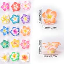 10/60/100 Pcs Polymer Clay Flower Beads 3D Plumeria Floral Small Spacer Beads Cute Flower Charm Beads 15-16mm For Crafts DIY Jewelry Making Supplies