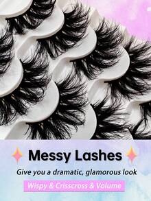 5 对 Flu-Ffy 假睫毛 8D 睫毛 20 毫米长 戏剧性假睫毛或凌乱浓密假睫毛 - 濃密款 - 查看 5