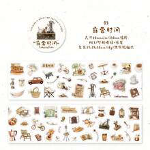 1 Cuộn Băng Keo PET Cổ Điển, Băng Keo Trang Trí Tự Làm Bộ Sưu Tập Lá Thư Mùa Thu, Đồ Dùng Học Tập, Trở Lại Trường Học - Nhiều màu - Xem 13