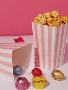 48PCS/24PCS/12PCS/1PC/Mini Popcorn Boxes For Party Black Popcorn Bags Cardboard Popcorn Cups Disposable Snack Candy Popcorn Containers For Christmas Movie Nights Birthday Wedding - Multicolor - View 4