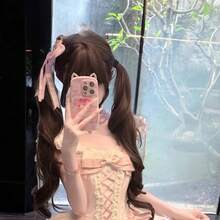 Party Wigs - Redecilla para el pelo de 80 cm color negro y marrón - Ver 1