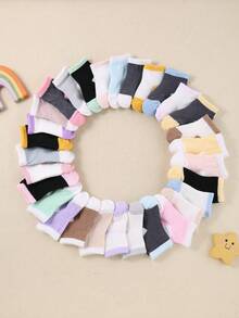 5/10/20 Pairs Of Baby Socks With Spliced Colors, Soft And Comfortable Toddler Socks For All Seasons, Casual And Sports Socks That Can Be Worn By Both Boys And Girls,Suitable For Babies In The Toddling Stage Aged 0-3. - Multicolor - View 6