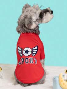 Sports Style Summer Pet Suit, Suitable For Dogs And Cats: With Football Pattern, 4 Colors To Choose From. Lightweight Skipping Rope/Jacket/Pajamas And Cat Clothes, Suitable For Happy Puppies To Stay Cool And Adventurous! My Puppy Approved Breathable Clothes, Puppy Clothes, And Dog Supplies - Cute Summer Clothing For Puppies, Cats, And Happy Pets! Summer Dog T-Shirt, Pet Pullover