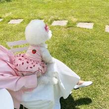 Vestido de tul de verano ligero para mascotas para Pomerania, Bichón Frisé, Caniche, Yorkshire Terrier, Schnauzer y otros perros pequeños - Rosa Pálido - Ver 3