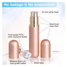 Travel Refillable Perfume Atomizer Bottle 2-Pack 5ml Leakproof Travel Perfume Refillable Bottle Rose & Rose Rose Gold & Rose Gold - Multicolor - View 2