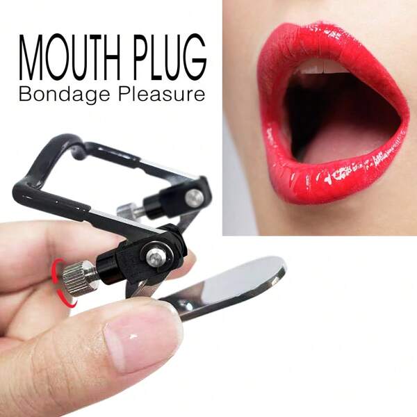 1 peça, plugue bucal ajustável de aço inoxidável, restrições bucais, bondage bucal, acessórios BDSM, brinquedos sexuais adultos, brinquedo sexual BDSM bondage, prazer adulto, bem-estar sexual, presente de aniversário, dia dos namorados, presente de festa, presente de Halloween, presentes de Natal
