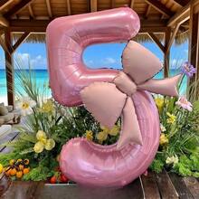2pcs/Set 32" Pink Number 0-9 Balloons, 21" Butterfly Foil Balloons, Suitable For Birthday, Anniversary, Wedding, Proposal And Other Festivals, Decoration Balloons For All Ages