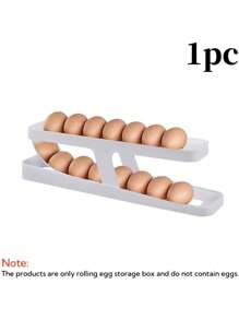 1/2/3pcs Bilayer Fridge Egg Storage Box,Automatic Rolling,Eggs Holder,Portable Storage Box,Protector,Keep The Refrigerator Clean And Neat,Good Home And Kitchen Storage Assistant,For Indoor Kitchen Refrigerator Egg