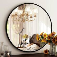 Round Wall Mirror – 20/24/30 Inch Black  Finish For Bathroom Vanity, Bedroom, Entryway | Elegant Modern Decor Accent - màu đen - Xem 3
