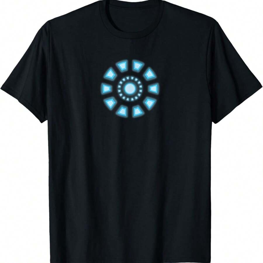 Marvels Studios Iron Mans Tony Stark Arc Reactor Classic T-Shirt - 黑色 - 查看 1