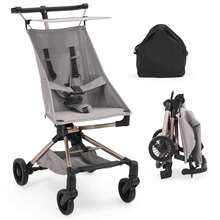 Techigher leichter Kinderwagen, kompakt Buggy mit einem Rucksack, faltbarer Reisebuggy mit Ablagekorb, verstellbarer Markise - Grau - Übersicht 1