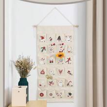 Christmas Advent CalendarChristmas Decorating SuppliesPerfect Christmas GiftsReusable Pocket Hanging BagsEco Linen Liner FabricChristmas Prints42 X 20 Inch 24 PocketsChristmas Countdown Calendar
