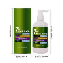 7-In-1 Nourishing Hair Mask, 250g, Infused With Rosemary, Castor Oil, Babassu Oil, Pumpkin Seed Oil, Peppermint Oil, Biotin, Keratin Oil, Highly Moisturizing, Repairs Damaged Hair, Leaves Hair Soft And Glossy (2 Variants) - White - View 7