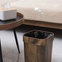 方形仿木纹家用垃圾桶