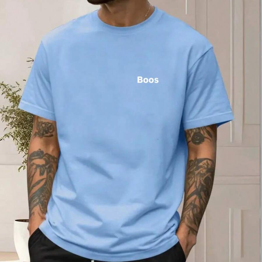 Men's Casual Cotton Premium Mesh T-Shirt - Màu xanh nhạt - Xem 1