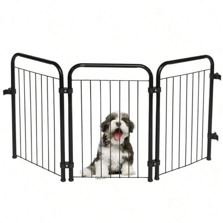 Portable Dog Fence Gate Pet Fence - màu đen - Xem 1