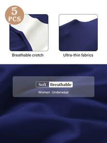 5条装高腰修身无缝女士内裤，舒适贴身塑形提拉，夏季薄款透气 - 彩色 - 查看 5