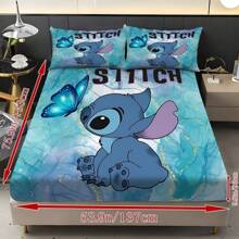 Disney Juego de sábanas de 3 piezas Disney - 1 sábana ajustable, 2 fundas de almohada (1*Sábana ajustable, 2*Fundas de almohada, Sin acolchado), Elegante, suave y cómoda, adecuada para dormitorios familiares, habitaciones de invitados, uso universal en todas las estaciones