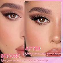 Eye Lashes False Eyelashes Faux Mink Fluffy Lashes Wispy Strip Lashes Natural Look Long Winged Foxy Lash Pack 10 Pairs Eyelashes(Flare) - 柔和俯衝 - 查看 6
