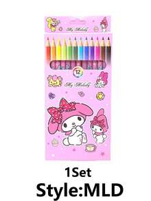 Sanrio 1 Set  Buntstifte Schreibwaren Malset, Cartoon    HB Stifte zum Schreiben, Zeichnen, Skizzieren, Geschenk (Einige Teile können zufällig sein)