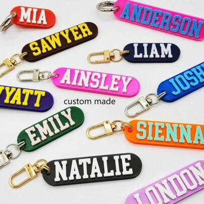 Personalized Halloween Name Keychain / Multicolor Customized Keychain / Keyring / Luggage Tag / Name Tag / Back To School - 3D Printed Plastic