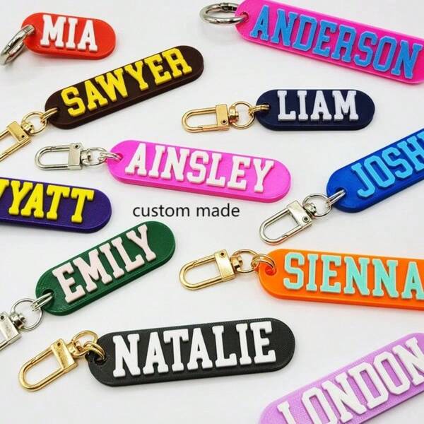 Personalized Name Keychain / Multi-Color Customized Keychain / Keyring / Luggage Tag / Nameplates / Back To School - 3D Printed Plastic,Delicate Romance,For Office,For School,For Classroom,For Teacher Gifts,For University,For Colleague,For Dorm Rooms