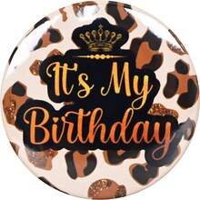 Happy Birthday Pin, Cheath Its My Birthday Pins, Leopard Birthday Pin For Boys Girls, Birthday Pins For Women Birthday Girl Button, Birthdays Gifts  Party Decorations - initial - View 2