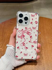 1 pieza Funda personalizada para teléfono con diseño de Flores rosas y mariposas, impresión UV de alta definición, protección anticaídas transparente para las esquinas y la lente, compatible con iPhone 16 Pro Max/16 Pro/15 Pro Max/14 Pro Max/13 Pro Max, y teléfonos Android OPPO A, Redmi. Adecuado para regalos de Pascua, San Valentín, vuelta al cole, uso diario y aniversarios.