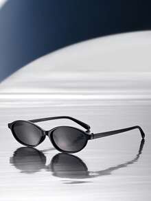 1 副男女通用椭圆形小框轻便简约时尚眼镜，适合街头风格、旅行、运动、驾驶、节日、郊游、夏季配饰、度假、家庭出游、优雅装扮、街头风格配饰、运动、派对、户外活动、钓鱼、假日、度假 - 黑色 - 查看 2