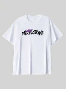 T-shirt da uomo in cotone a coste, stampa di orso in stile street, abbigliamento sportivo da uomo in stile college per la primavera e l'estate, top a maniche corte da uomo bianchi, morbidi e traspiranti.