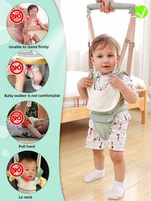 1 pieza Arnés de asistencia para caminar para bebés y niños pequeños, Cinturón ded para andador de bebé con asa, Entrenamiento para caminar para niños, Apto para todas las estaciones, Disponible en rosa, verde, morado - Verde - Ver 8