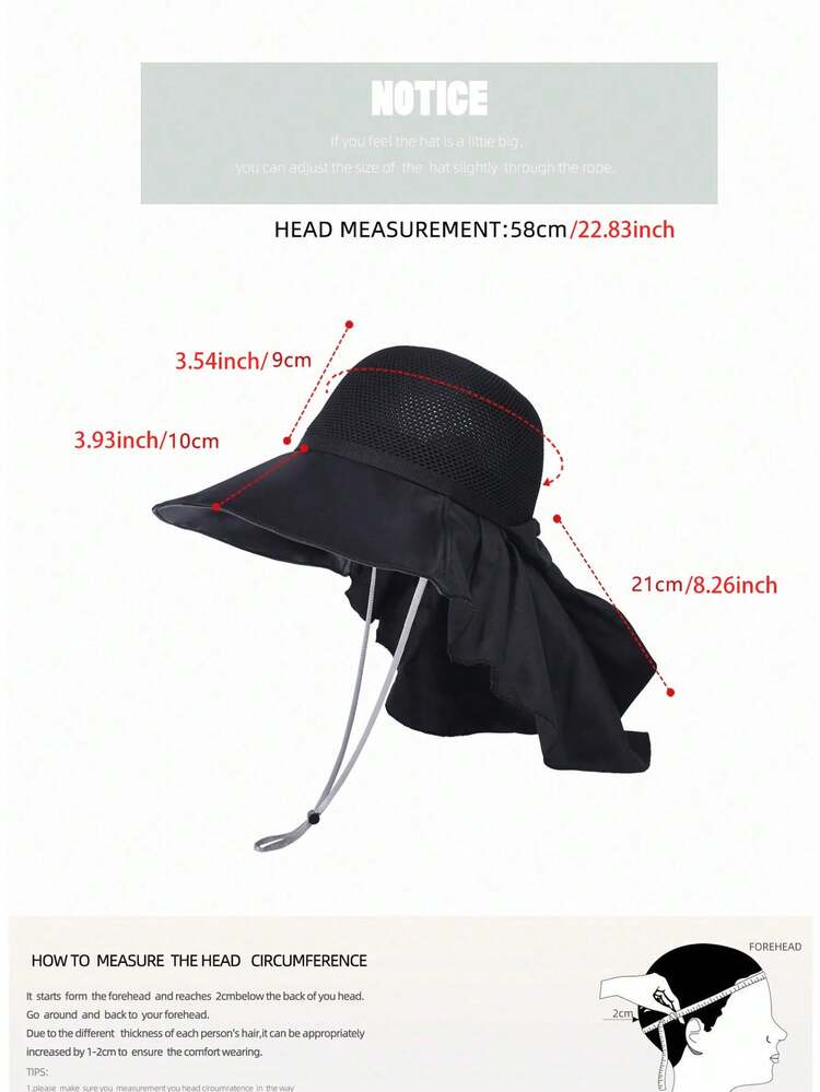 1pc Women's Large Brim Sun Visor Hat, Summer Outdoor Wide Brim Bucket Hat For Sun Protection - Bucket Hat - View 6