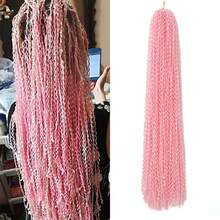 长款波浪卷曲微型ZIZI盒式辫子，扭曲高端合成钩编波浪微型非洲小3S盒式辫子，适合女性和女孩 - 彩色 - 查看 17