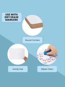 2/6/10pcs Small Lined White Board Sheets For Students 8.85"X11.8" Dry Erase Board Sheets With Lines Ruled Writing Whiteboard Sheets Homeschool Supplies Teacher Classroom Pack Of