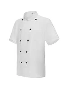 Unisex Chef Jacket, Short Sleeve, Solid Color Chef Coat For Hotel Restaurant Uniform