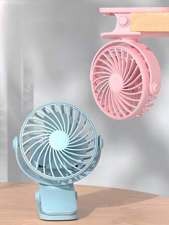 1 pieza Ventilador recargable/Ventilador multifunción/Se puede sujetar/Soporte/Colgar/Ventilador multifunción para cochecito manual/Adecuado para una variedad de escenarios. El material ABS es ligero y hermoso. La batería de 500mAh tiene una larga duración de la batería, a diferencia de los modelos ordinarios.