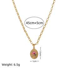 1 pieza Collar de acero inoxidable con flor de concha de amor incrustada de circonita, enchapado en oro de 18 k, no se oxida fácilmente, se puede combinar fácilmente con el vestido diario de las niñas, decoración para vacaciones en la playa, fiestas y festivales de música.