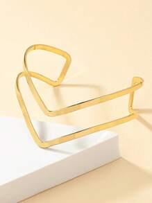1 pièce Bracelet asymétrique en métal de mode personnalisé, minimaliste et décontracté. Bijou de corps en or géométrique pour hip-hop, punk, sexy. Convient pour le port quotidien, les vacances et les soirées des femmes.