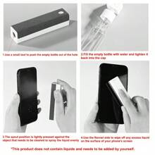 2-In-1 Car Screen Cleaning Cloth And Storage Bottle, Suitable For Cleaning Car, Phone, Tablet, Laptop Screens (This Product Is An Empty Bottle, Does Not Contain Cleaning Liquid)